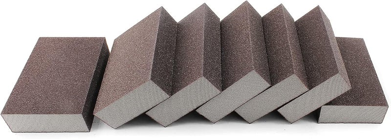 Jersvimc 100 Grit Medium Sanding Block - 12Pcs, Wet Dry Sanding Sponge Foam Sandpaper Block Washable & Reusable Sandpaper Sponge for Drywall Wood Plastic Metal Furniture - Image 2